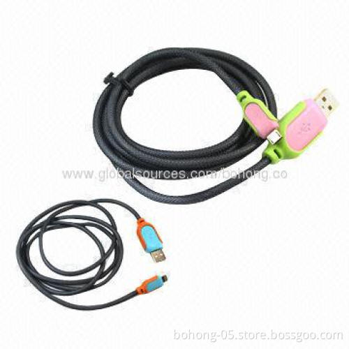 Hemp rope magnetic data cable with colorful connector, different colors are available
